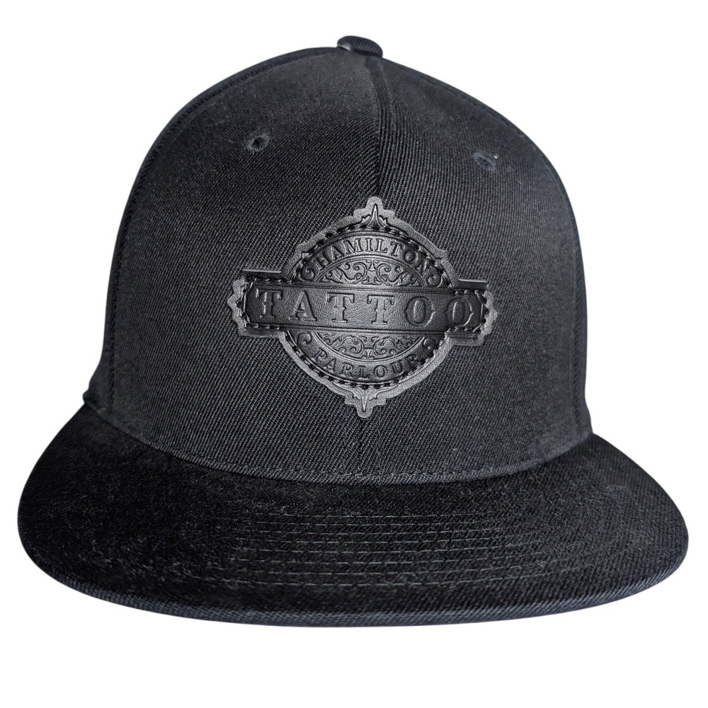 Hamilton Tattoo Parlor Black Monotone Snapback Baseball Cap Hat One Size